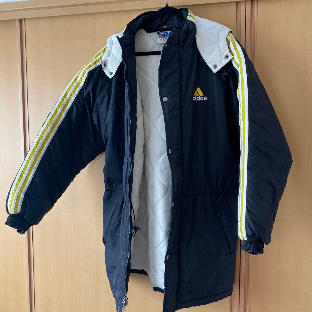 ビンテージ adidas フード付き ベンチコート ロングコート 防寒着