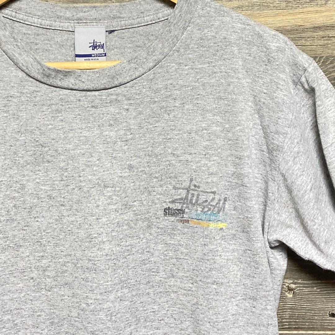 90s USA製 OLD Stussy 旧銀タグ ビンテージ Tシャツ 杢グレー