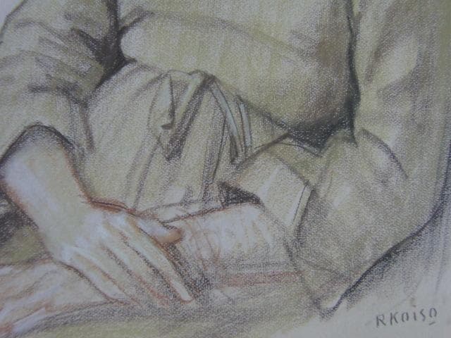 小磯良平、【外国婦人】、希少な限定額装用画集画、新品高級額 額装付