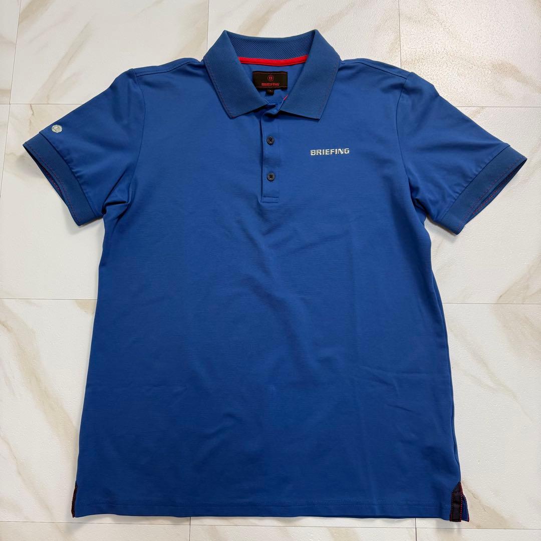 BRIEFING ポロシャツ 半袖 ロゴワッペン ゴルフ GOLF メンズ L