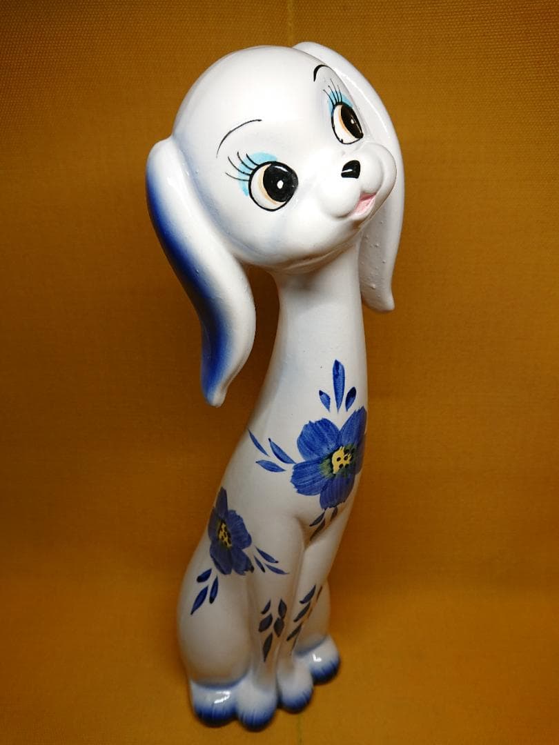 【美品】ビンテージ　いぬ　犬　陶器　置物　インテリア　工芸品　美術品　A1645