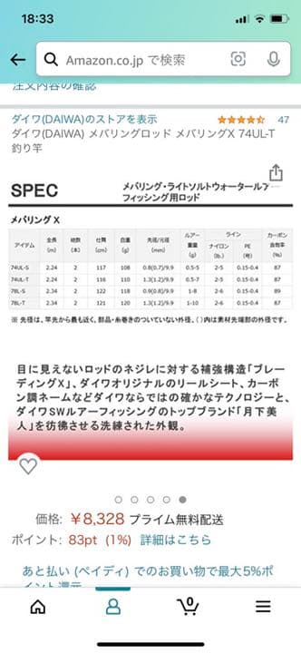 ダイワ　メバリングロット
