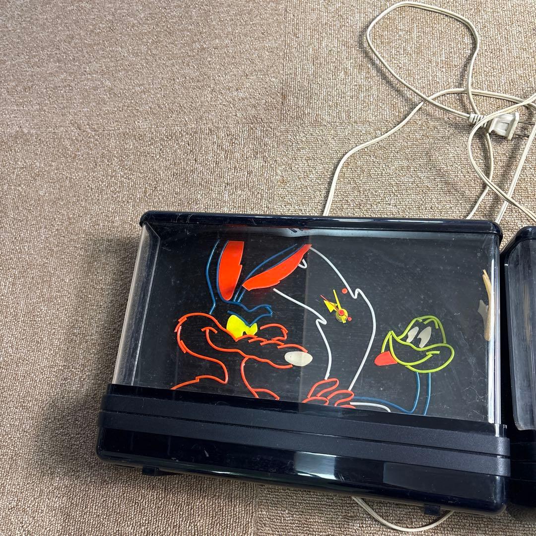 ダック・ドジャー バグス・バニー 時計付きライトボックス中古不動品