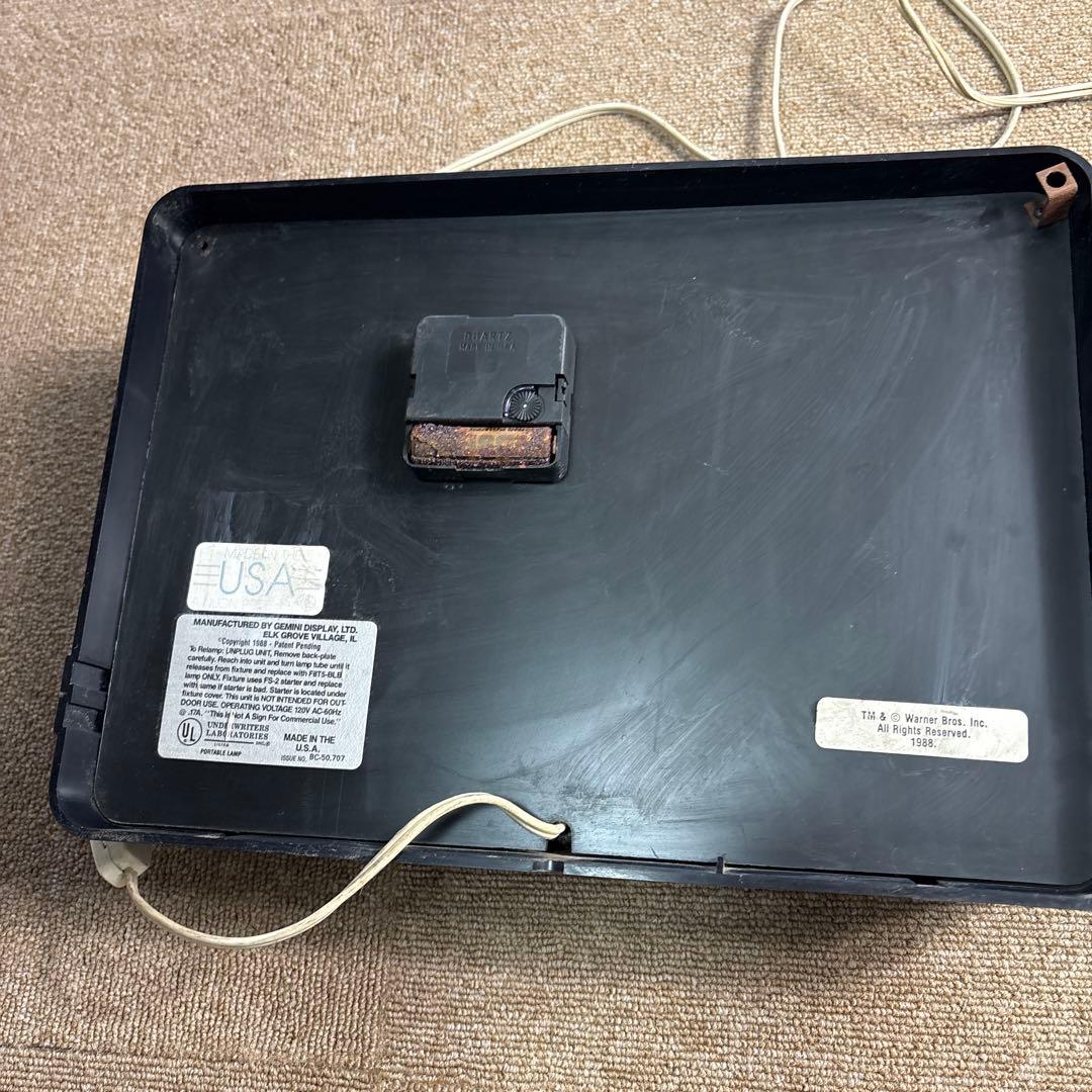 ダック・ドジャー バグス・バニー 時計付きライトボックス中古不動品
