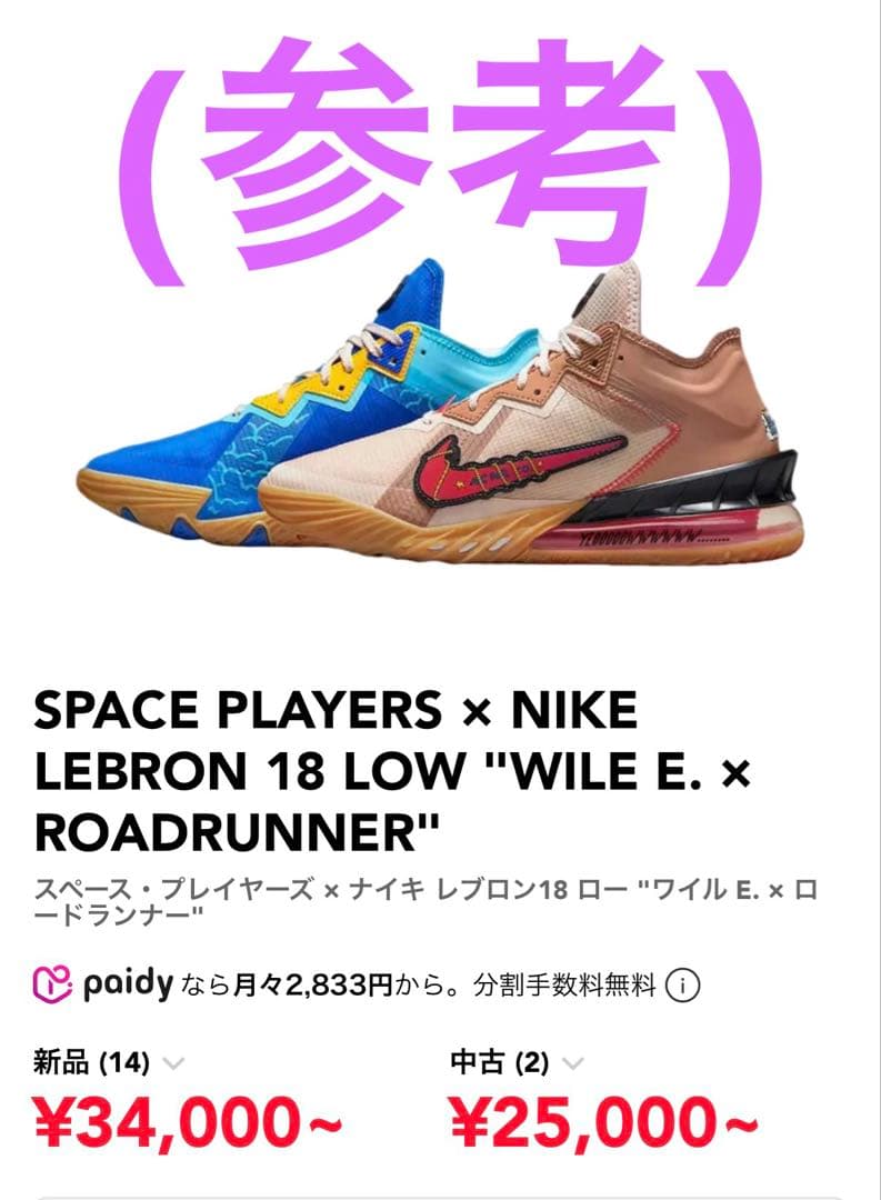 【レア】NIKE スペース プレイヤーズ × ナイキ レブロン 18 28.0