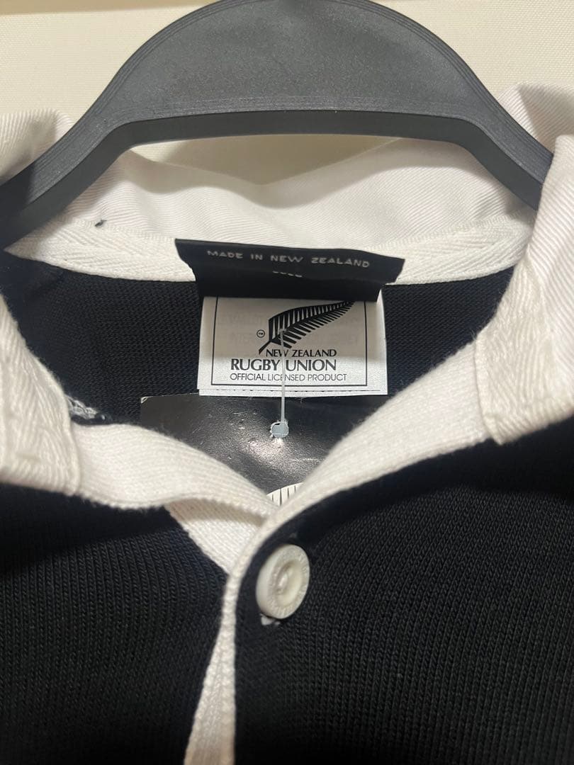 新品タグ付き90s CANTERBURY オールブラックス ラガーシャツサイズS