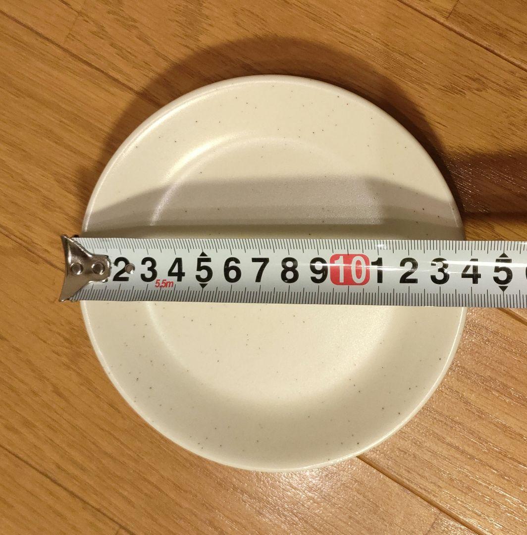 陶器 小皿 10枚セット 約14cm 白粉引（黒い斑点） ⑥