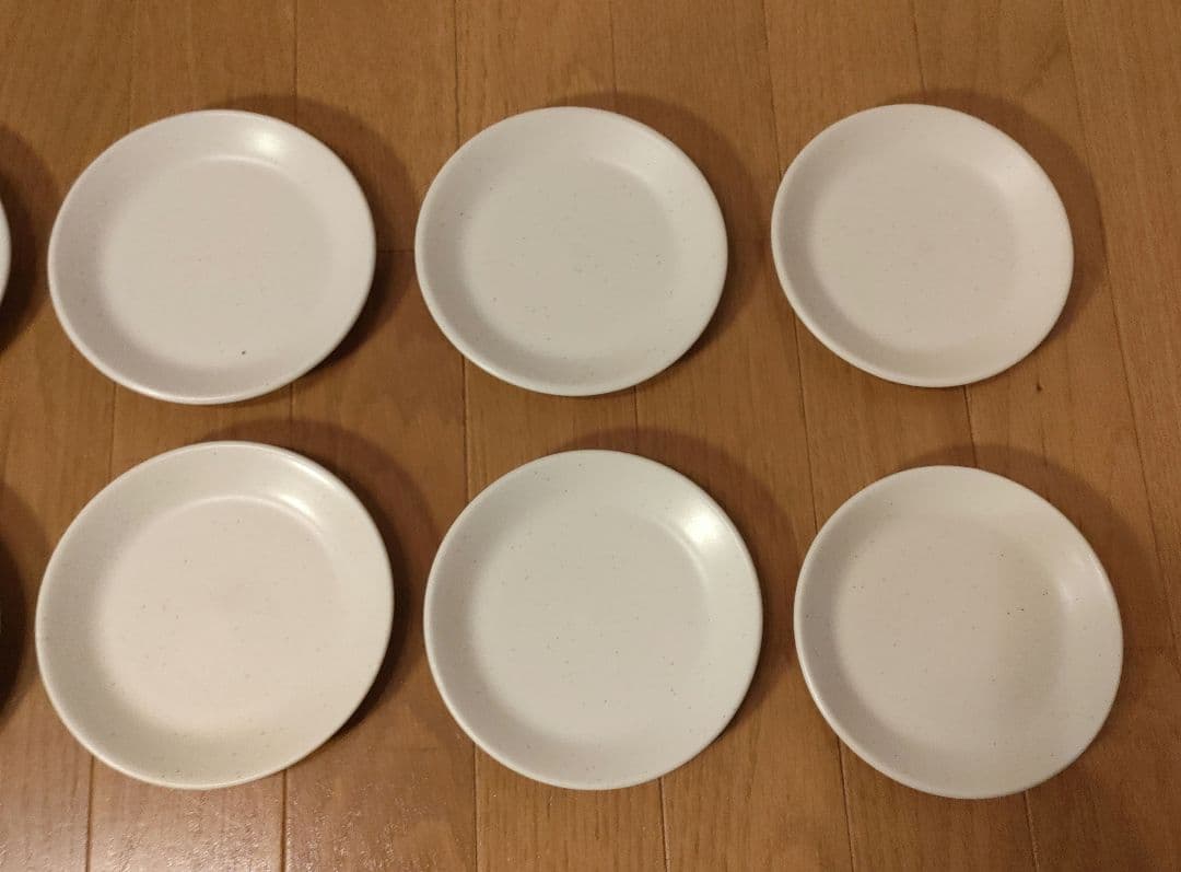 陶器 小皿 10枚セット 約14cm 白粉引（黒い斑点） ⑥