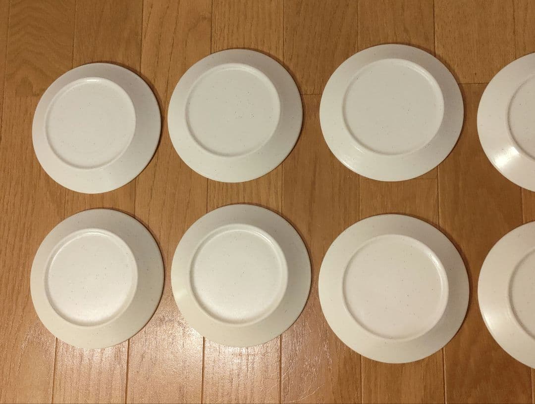 陶器 小皿 10枚セット 約14cm 白粉引（黒い斑点） ⑥