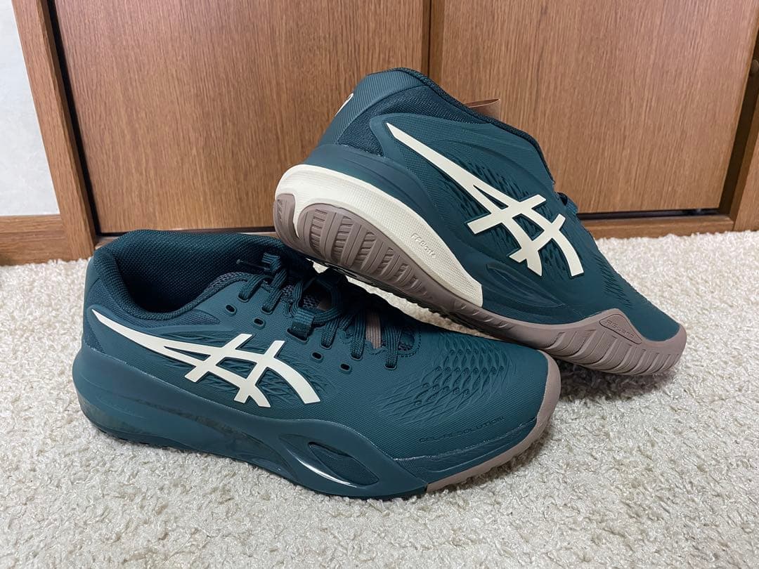 ASICS テニスシューズ ダークグリーン