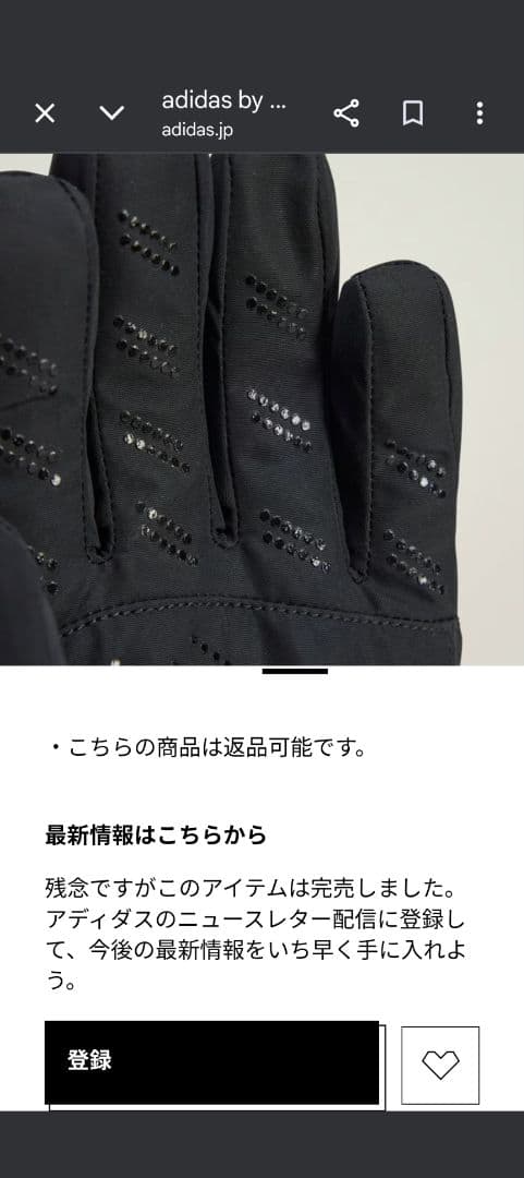 adidasbyStellaMcCartney　テレックスゴアテックグローブ