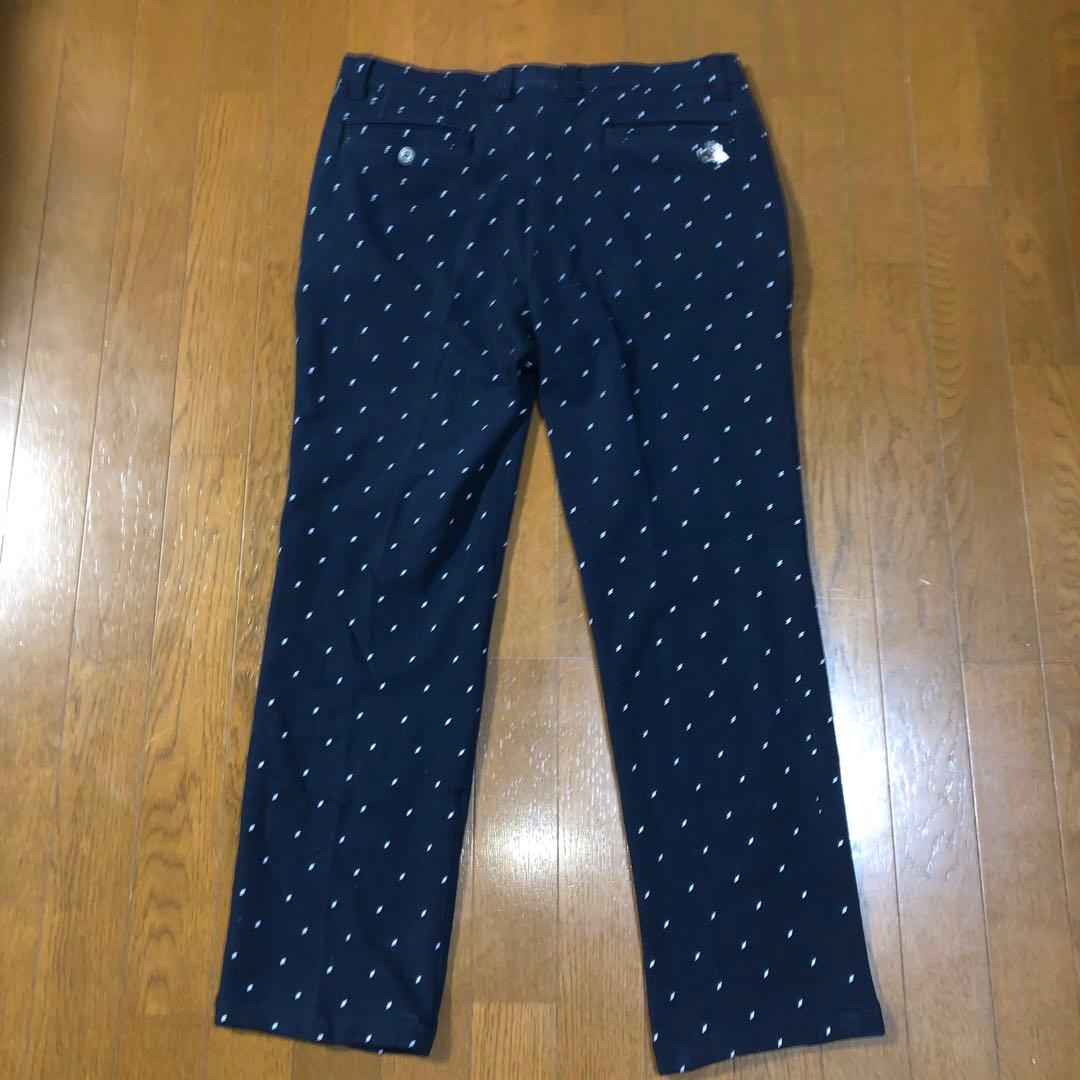 高級 日本製 ブラック＆ホワイト ストレッチパンツ