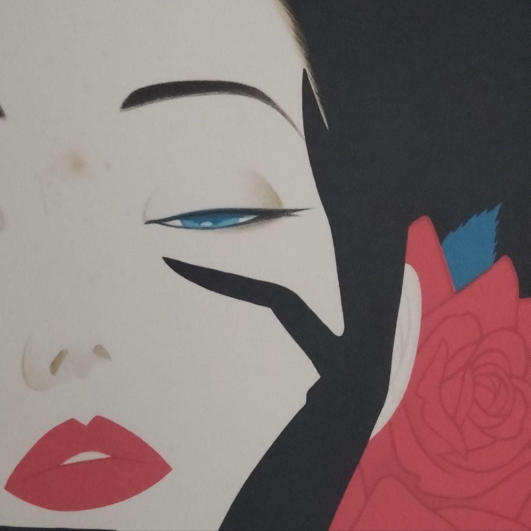 鶴田一郎　美人画　セクシー　リトグラフ　美しい横顔　美人　希少な逸品