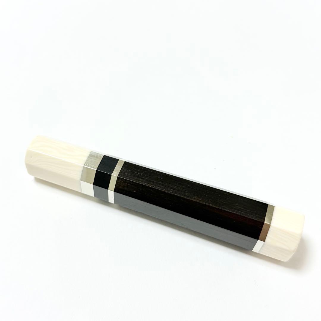 三段銀巻 人工象牙 薄刃8寸 黒檀八角柄 薄刃240 包丁の柄 ハンドルt