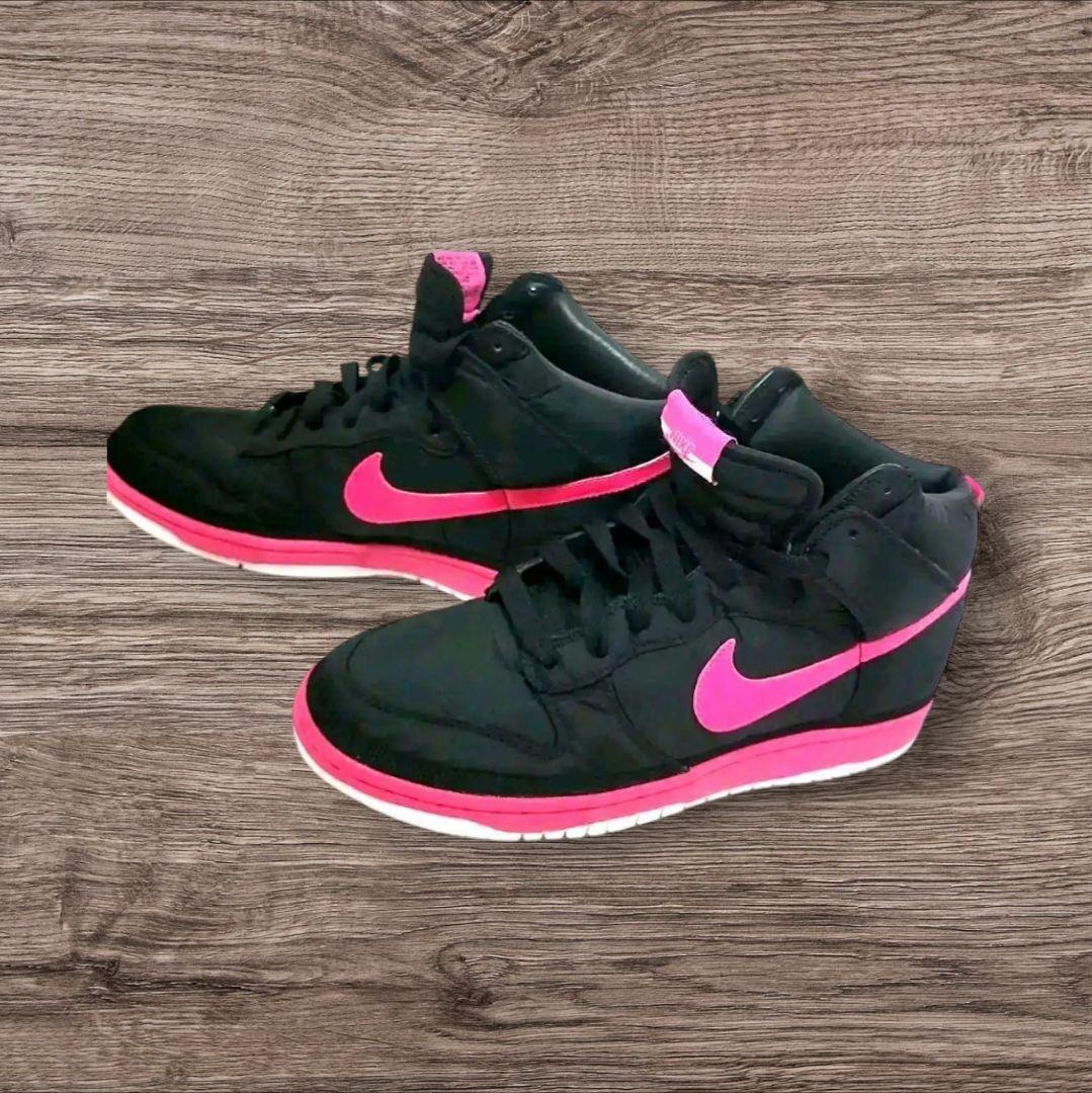 美品★Nike ダンク ナイロンプレミアム 黒/ピンク