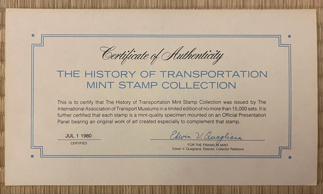 HISTORY OF TRANSPORTATION 外国切手 限定一万五千セット