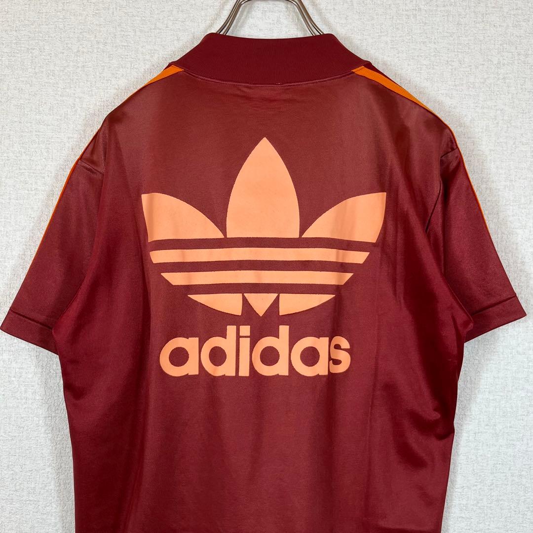 アディダス/Tシャツ/ゲームシャツ/ローマカラー/ビッグロゴ/三本ライン/日本製