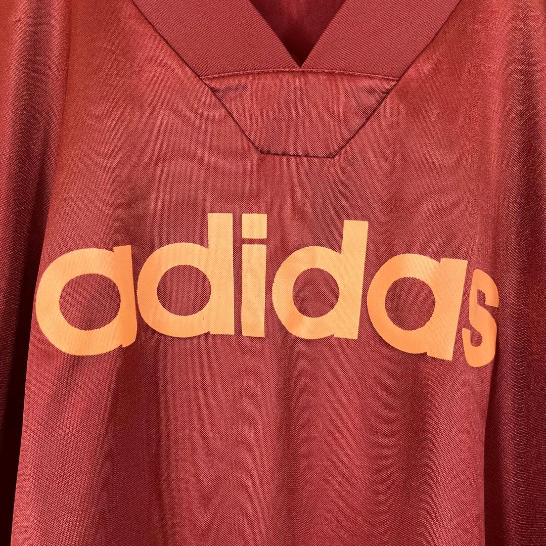 アディダス/Tシャツ/ゲームシャツ/ローマカラー/ビッグロゴ/三本ライン/日本製