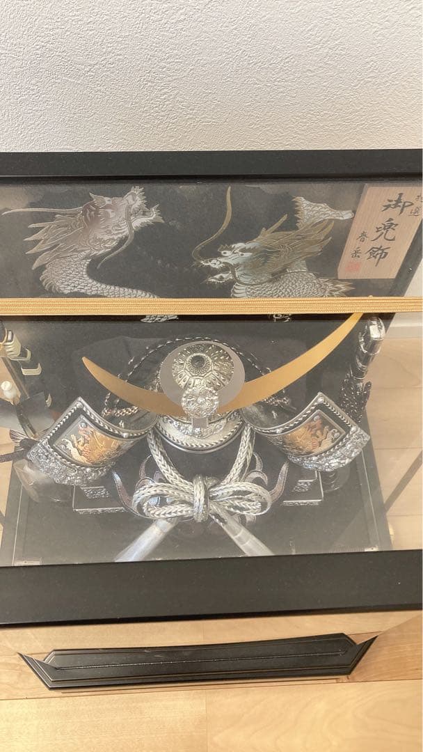 【オルゴール付】美品　五月人形 ケース付き 伝統的デザイン