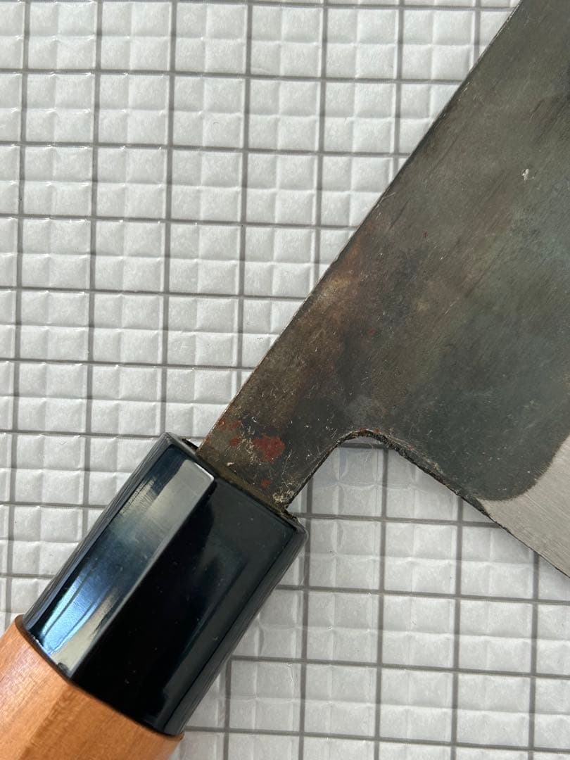 包丁 菜切包丁 菜切 安来鋼青紙２号 165mm 黒打ち チェリーシノギ柄 ①