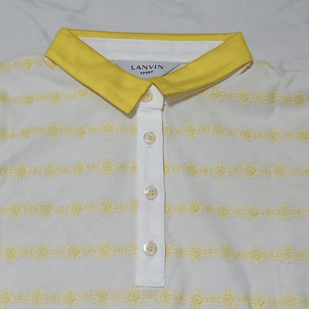 未使用級 ランバンスポール LANVIN SPORT ゴルフポロシャツ 黄 L