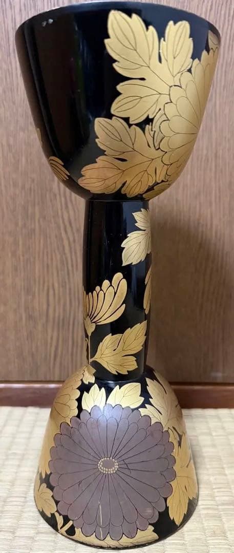 和楽器　小鼓　胴　蒔絵　中古