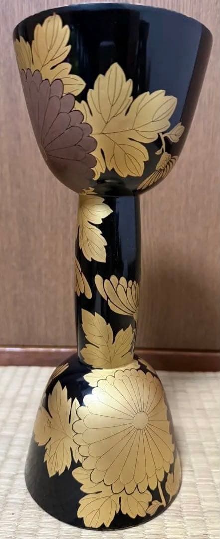 和楽器　小鼓　胴　蒔絵　中古