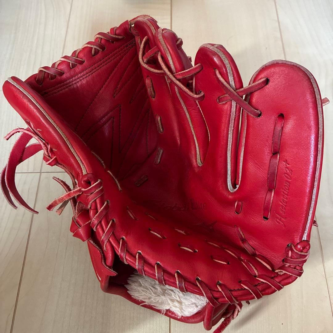 caccMizuno globalELITE赤 レザー 野球用グローブ