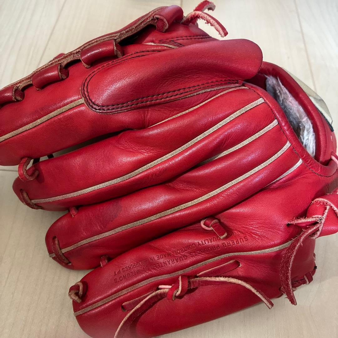 caccMizuno globalELITE赤 レザー 野球用グローブ