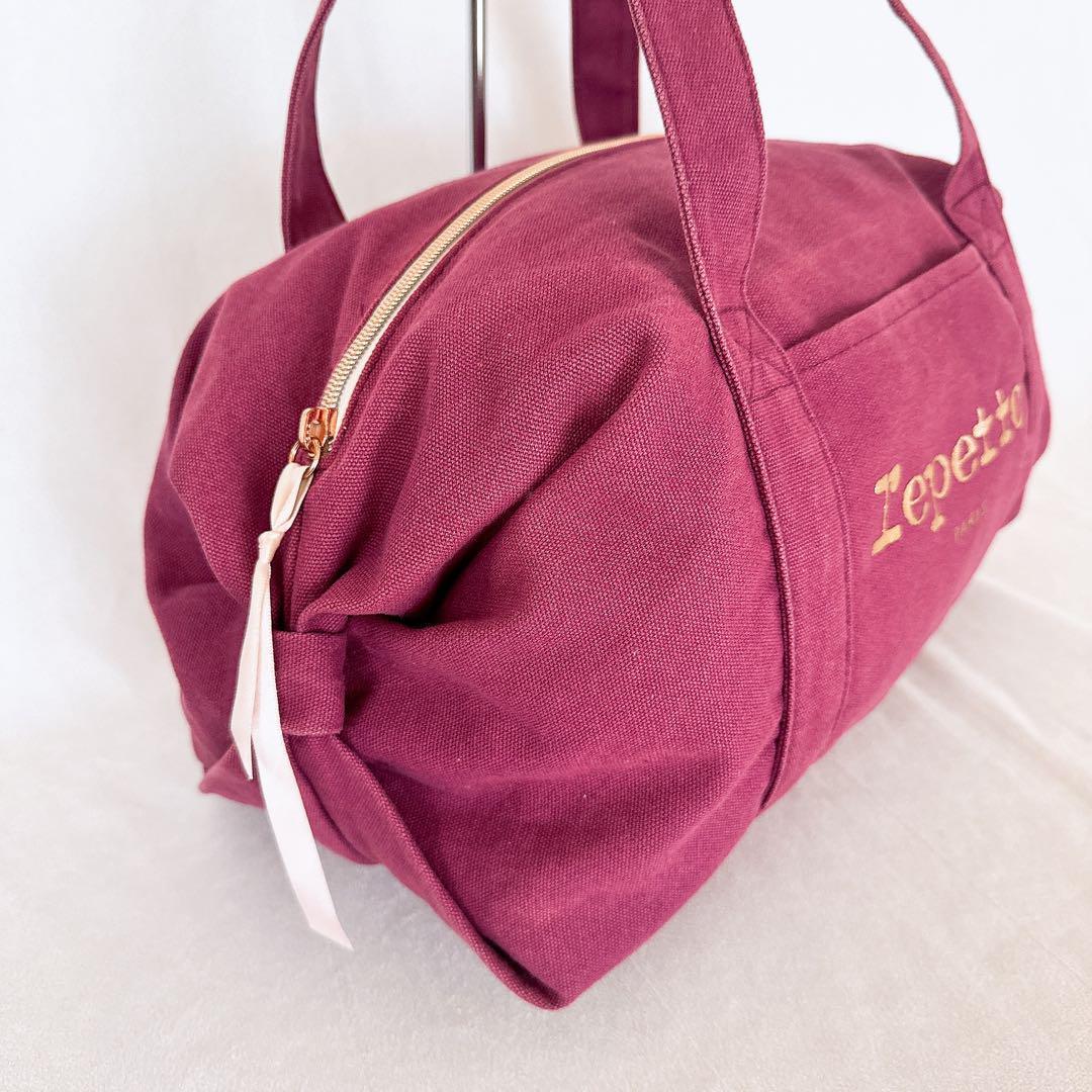 大人可愛い repetto レペット ピンク系 ショルダー ボストンバッグ紫 金