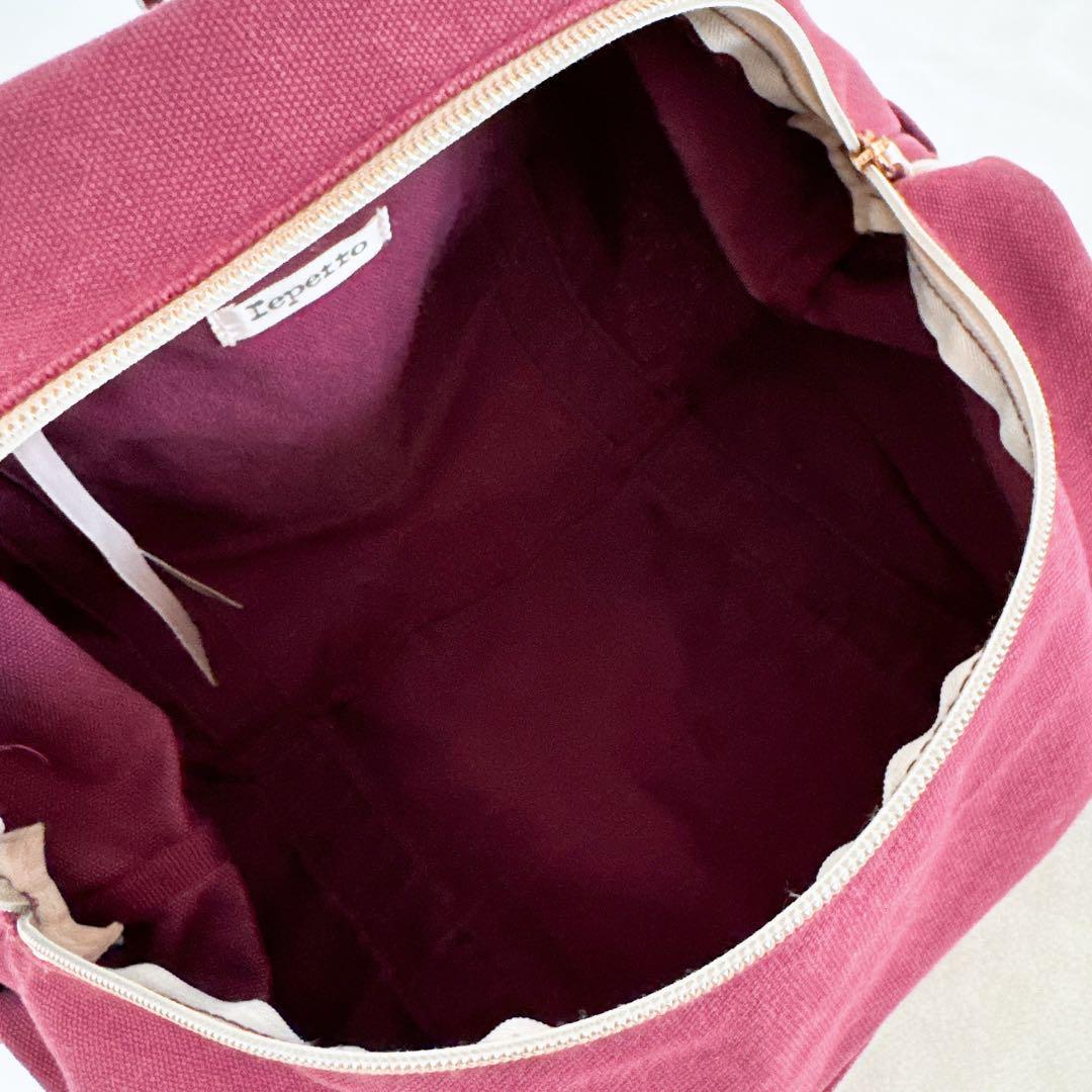 大人可愛い repetto レペット ピンク系 ショルダー ボストンバッグ紫 金
