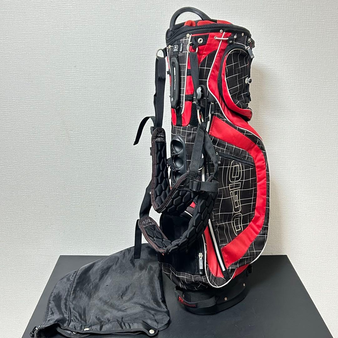 OGIO スタンド キャディバッグ 8分割 ブラック×レッド