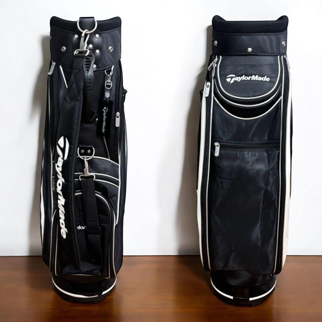 【人気モデル】TaylorMade キャディバッグ 黒白 フード付 良品 ゴルフ