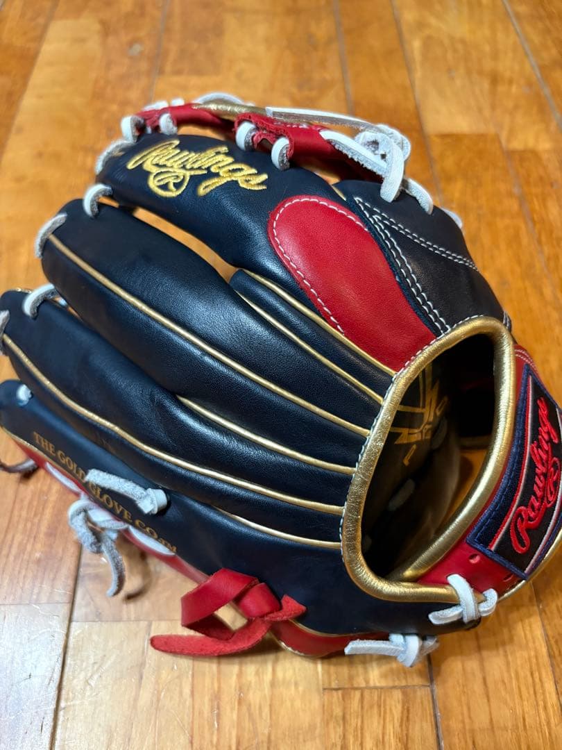 k*n様 Rawlings HyperShell 軟式グローブ 黒/赤/金