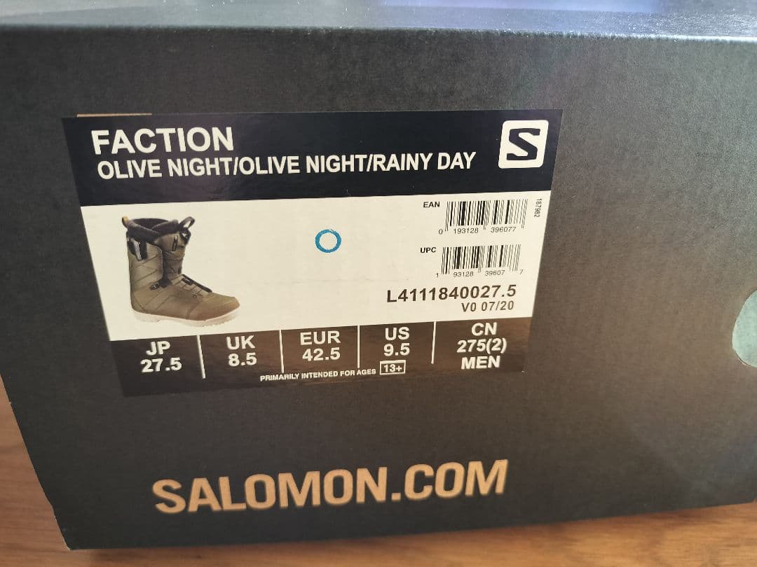 新品未使用　スノーボードブーツ　27.5cm　SALOMON　FUNCTION