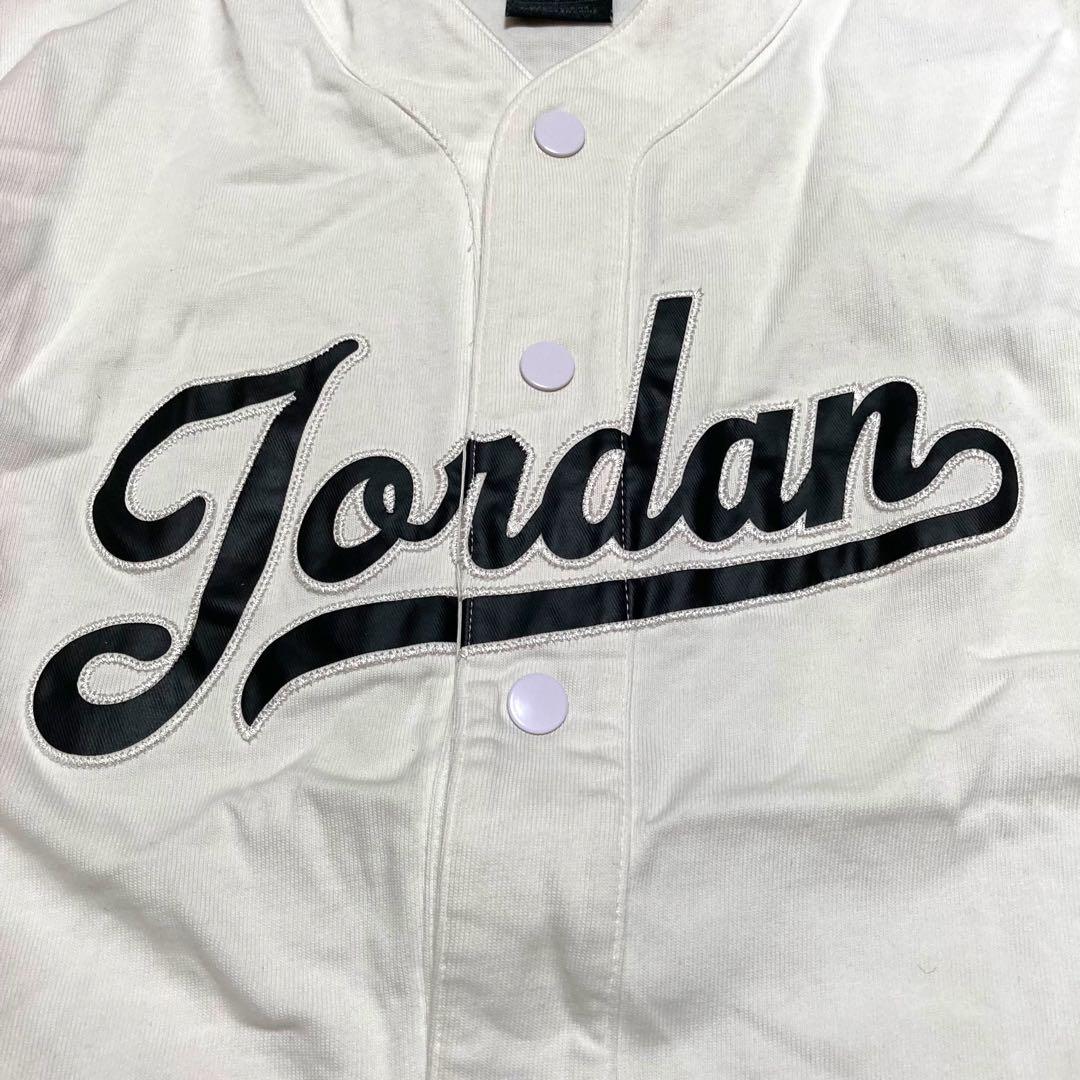 Jordan ベースボール ロゴ刺繍 半袖シャツ ホワイト ジョーダン サイズS