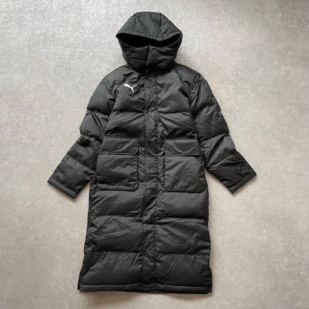 新品同様 PUMAブラック ベンチコート ロングダウン M