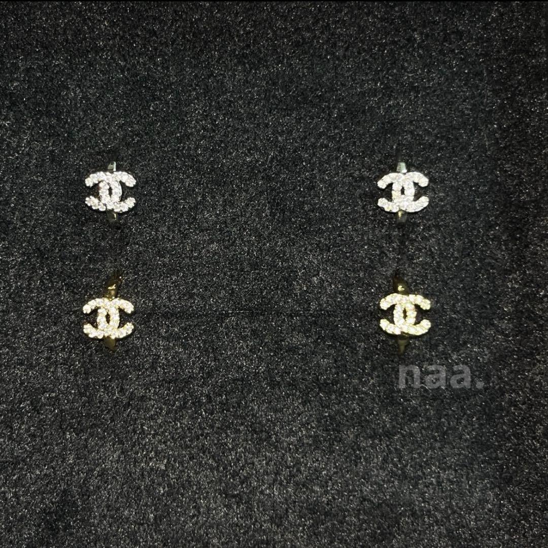 新品未使用✧ シャネル CHANEL フープピアス シルバー ゴールド 小ぶり