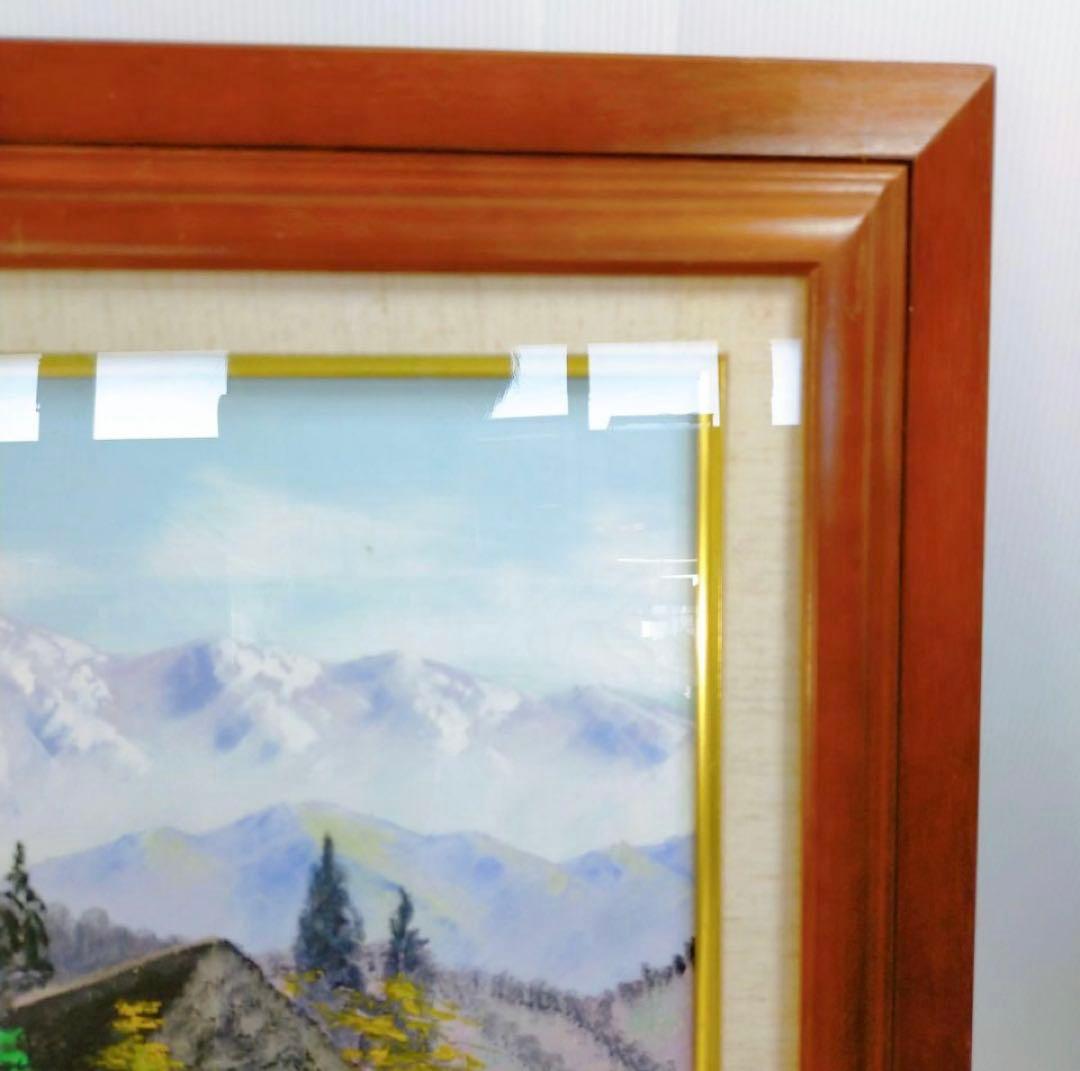 神谷良雄　民家のある風景　 肉筆油彩画 風景画
