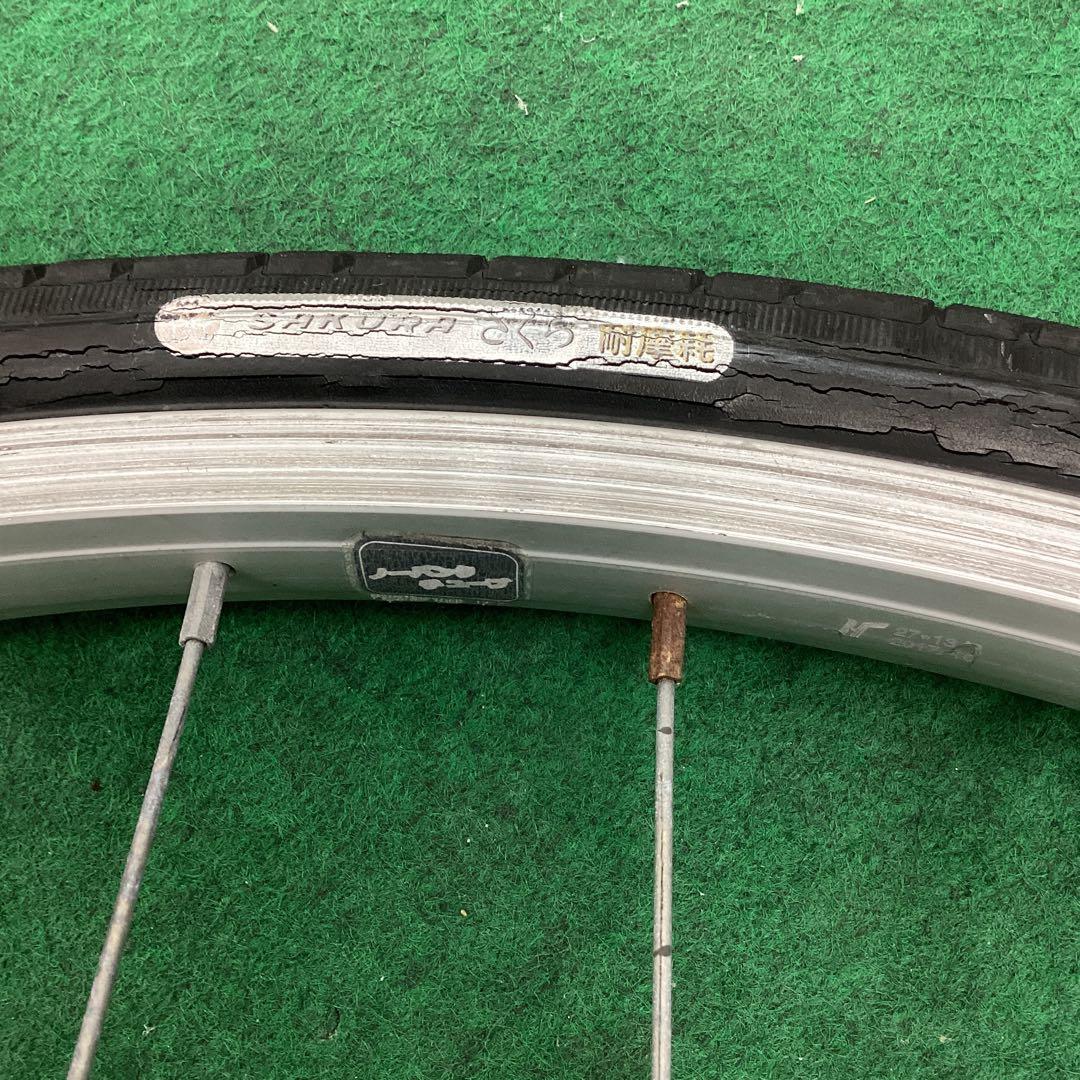 アルミリム　前輪 27x1-3/8 タイヤ付 ハブダイナモ 27インチ j1端子
