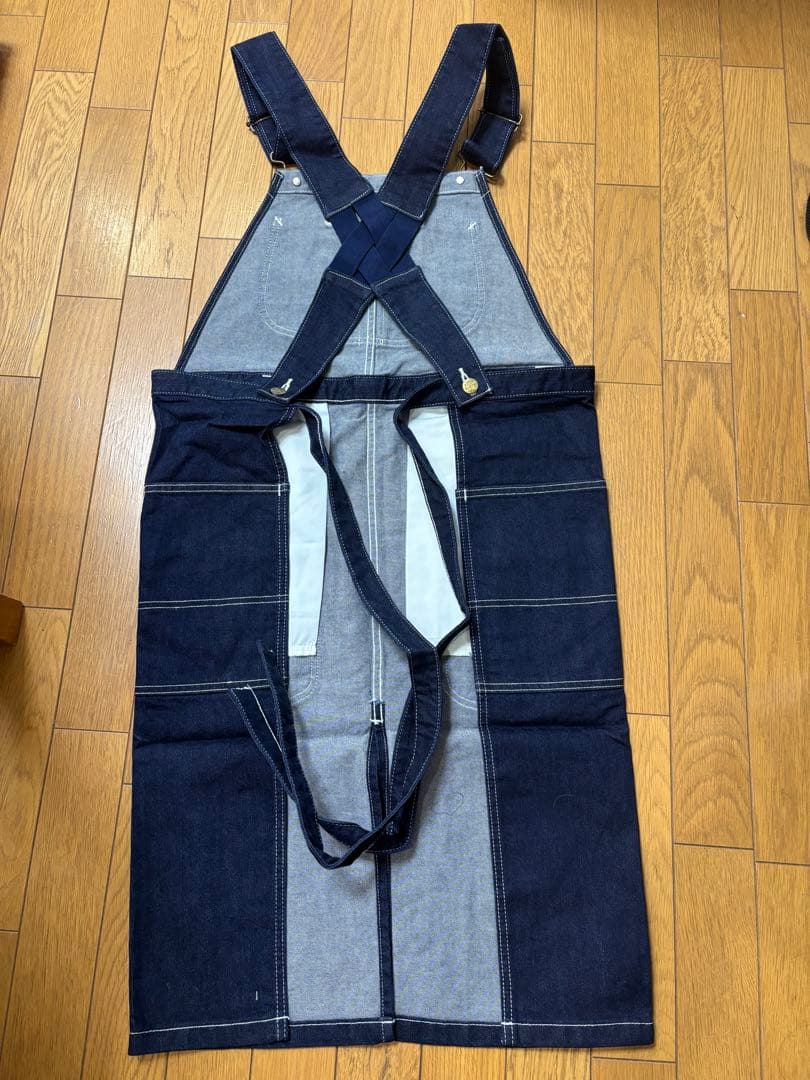 【タグ付き】 LEE オーバーオールエプロン ネイビー ストレッチダック