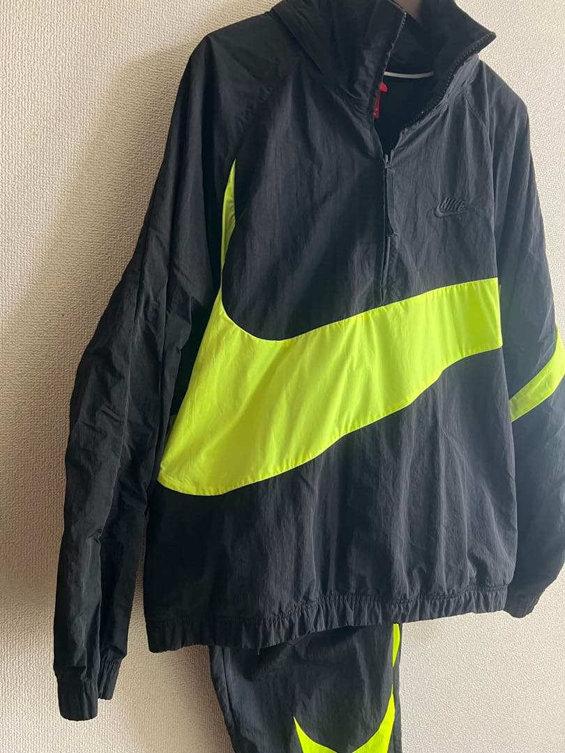 NIKE ビッグスウッシュ ナイロン セットアップ L/XL ブラック