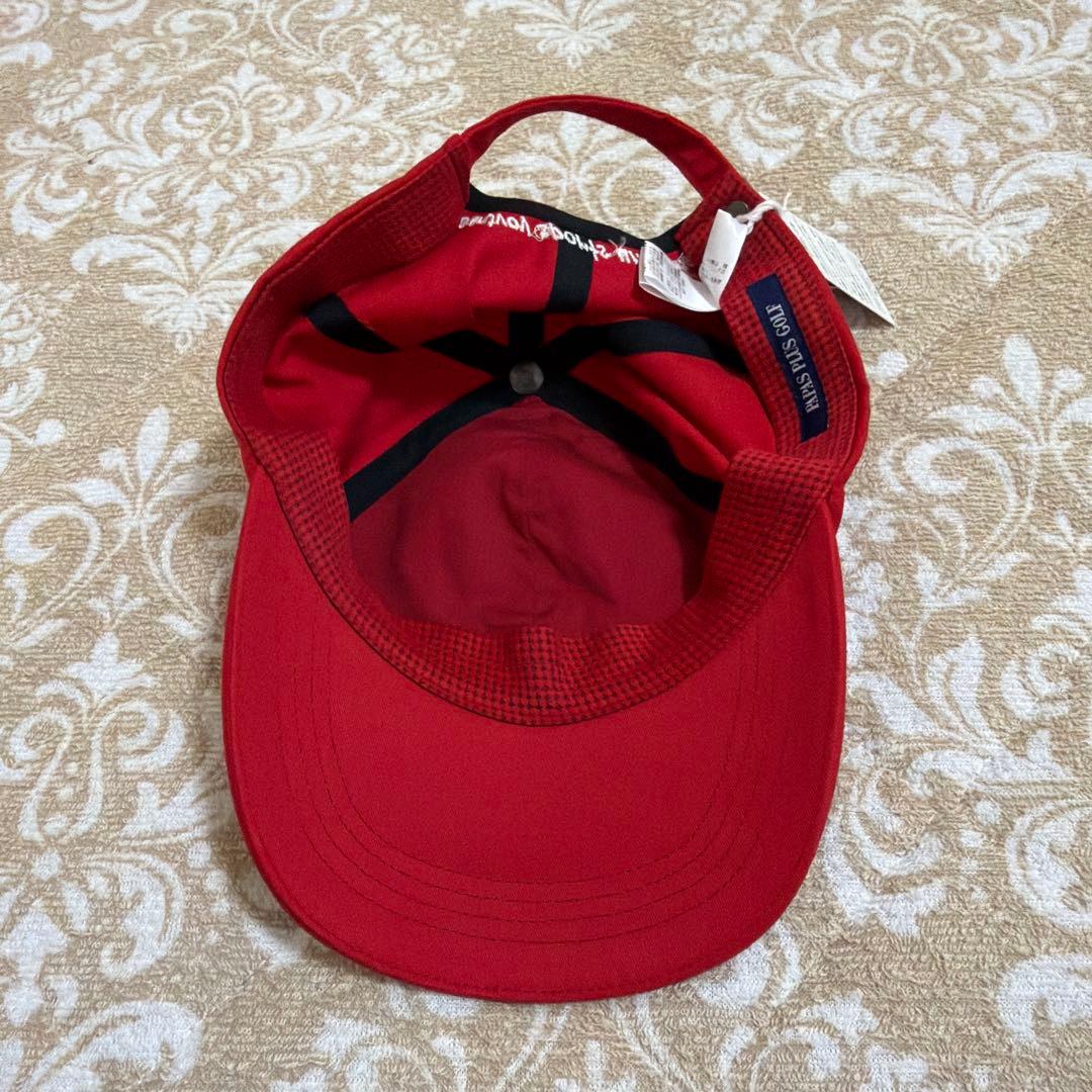 【限定値下未使用タグ付】日本製PAPASPLUSポリ綿刺繍ワッペン付キャップ赤系