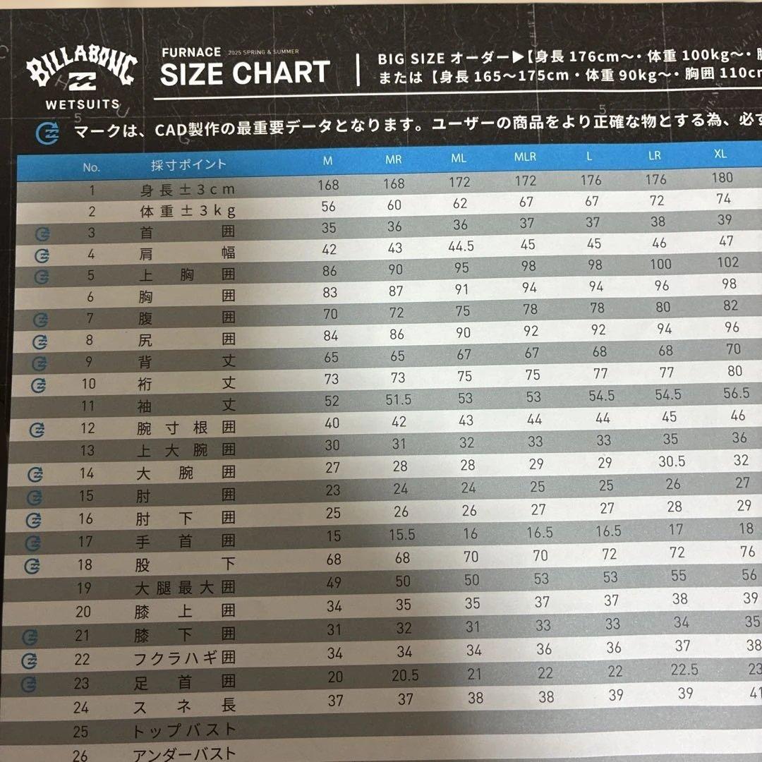 ビラボン　ジャージフルスーツ