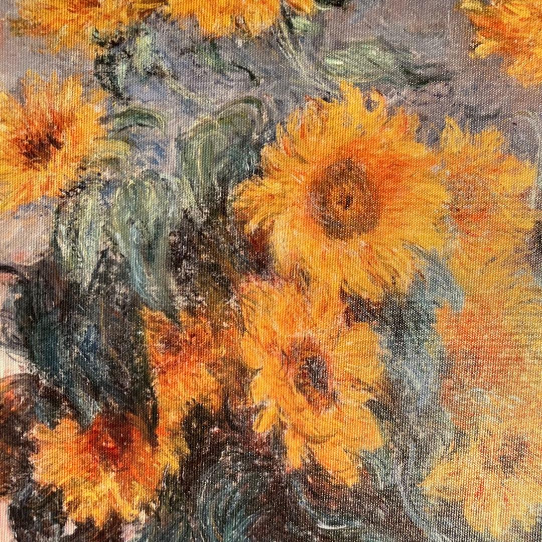 キャンバス プリントアート クロード・モネ ひまわり 額付き 絵画 インテリア