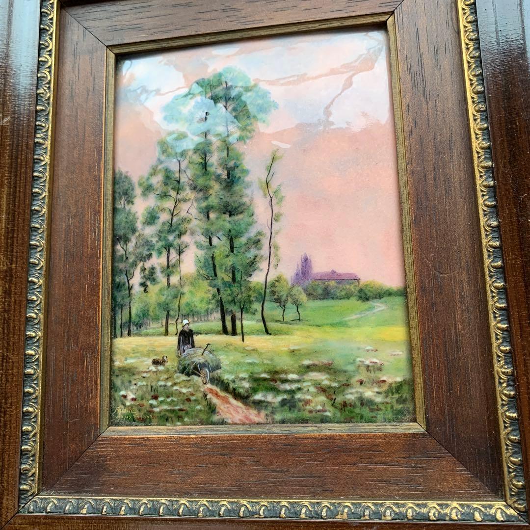 Émail de Limoges リモージュ琺瑯の絵画　骨董アンティーク