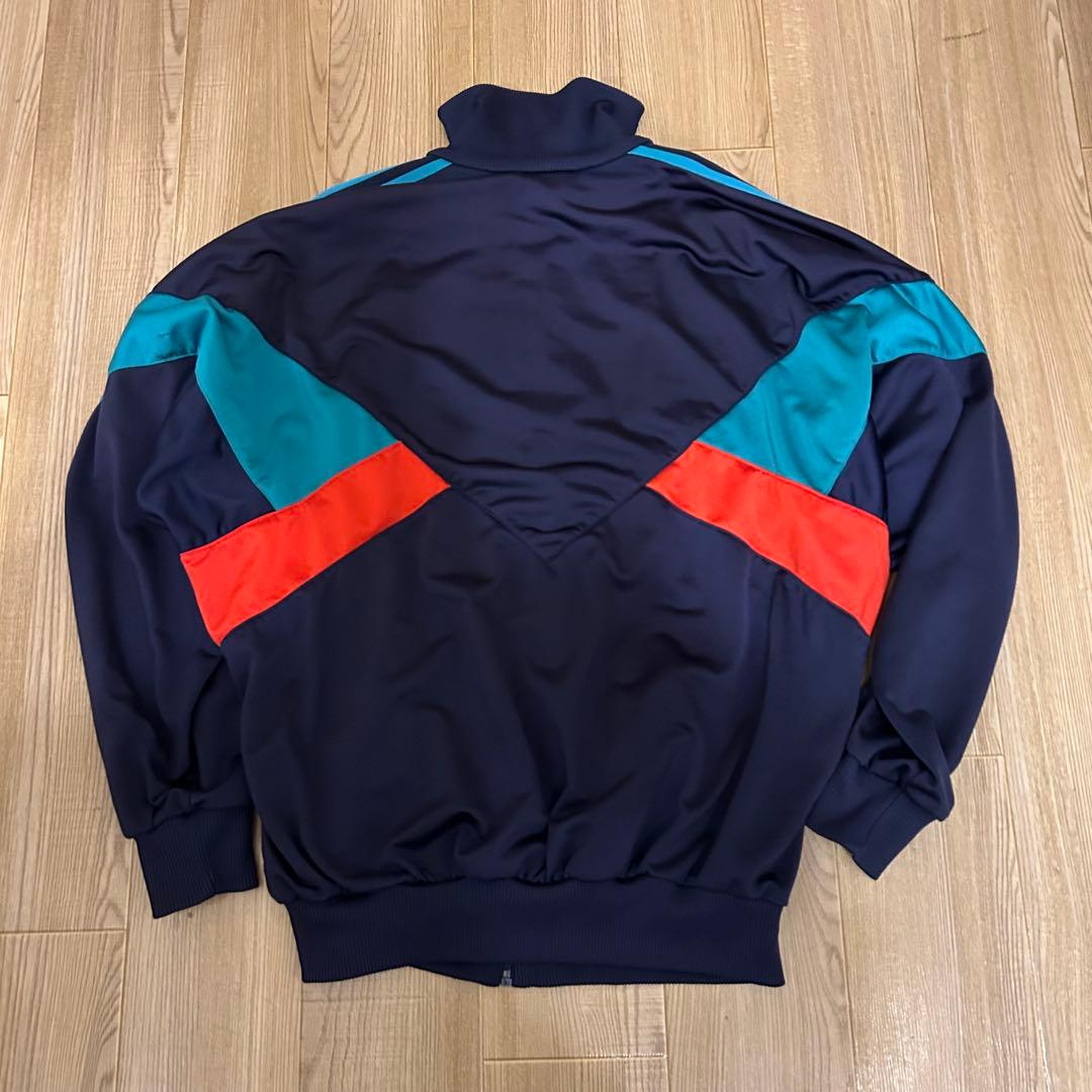 80s adidas トラックジャケット ネイビー/レッド/ターコイズ Ｌ
