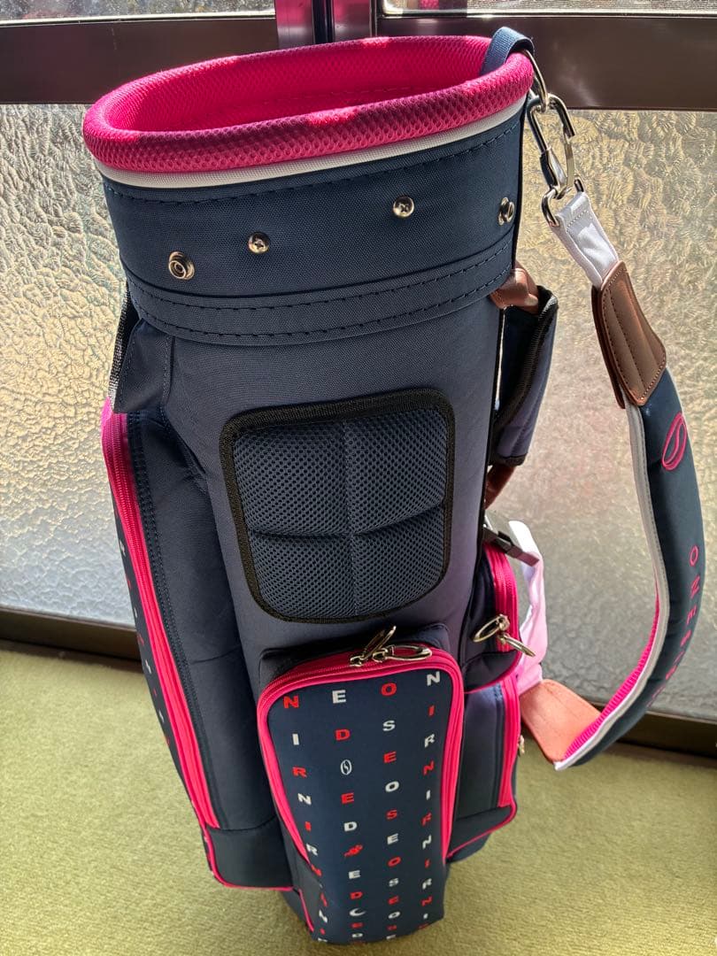 新品 ONESIDER キャディバッグ ネイビー レディース ゴルフバッグ
