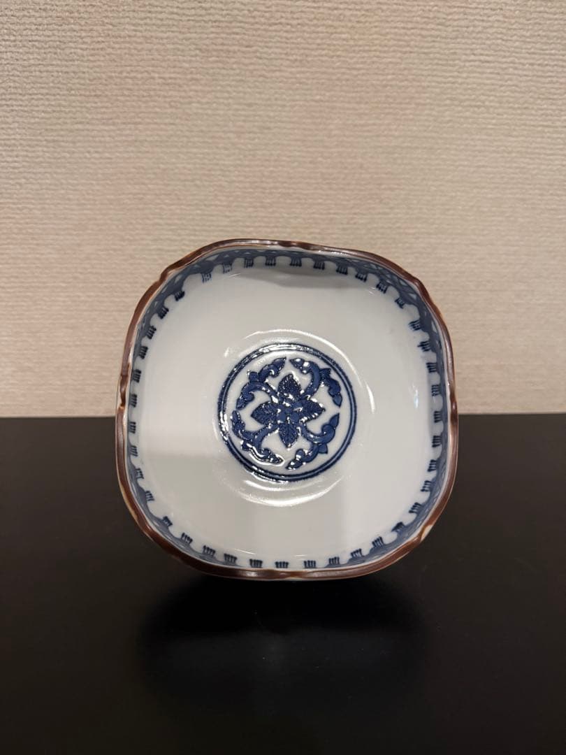 足付き陶器 青緑金