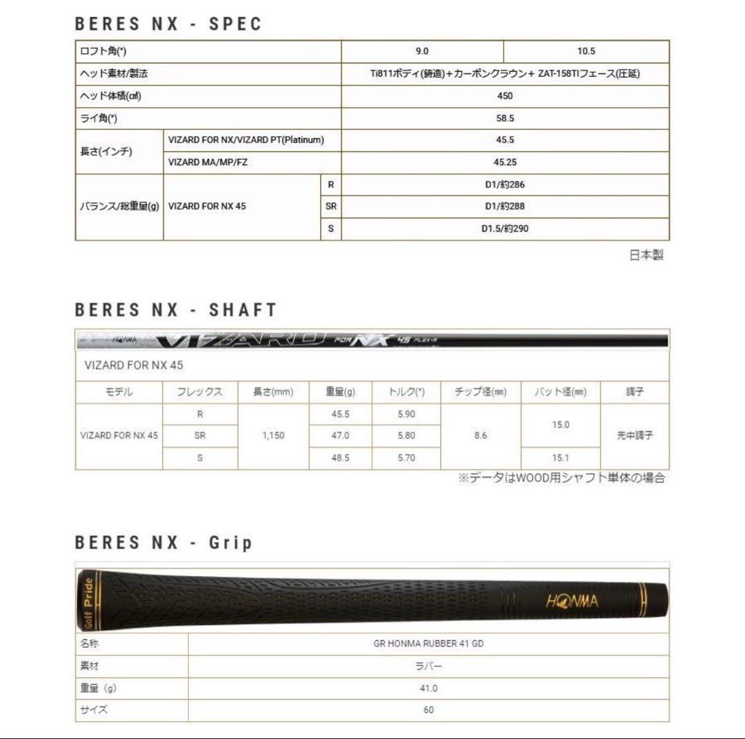 ◆新品多数人気セット◆ホンマベレスNXゴルフセット